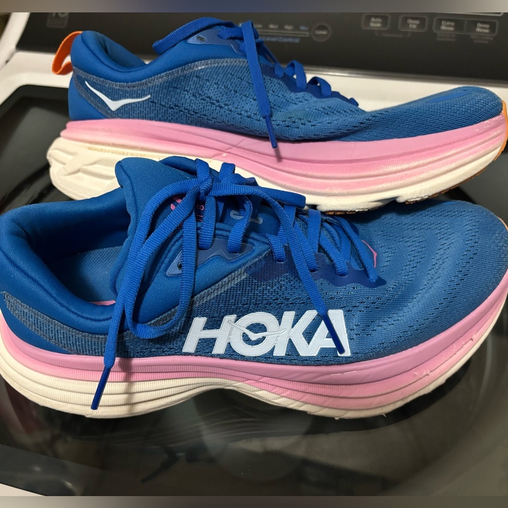 Hoka One One Blue and Pink Athletic Shoes